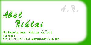 abel niklai business card